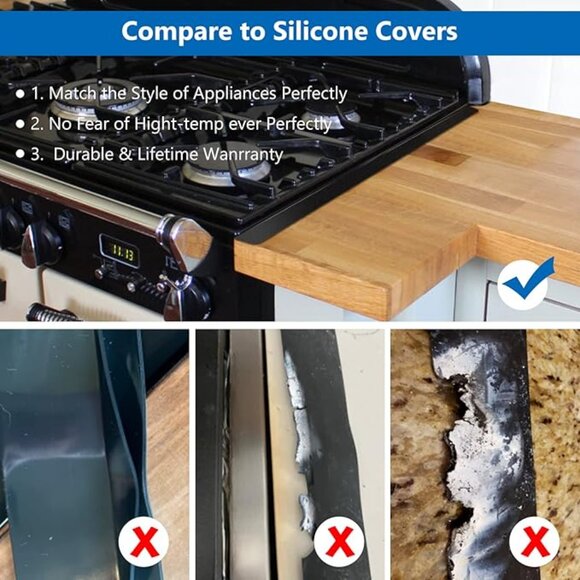 NEW Stove Gap Cover Stainless Steel Kitchen Counter Range Heat Resistant Filler - Picture 3 of 7